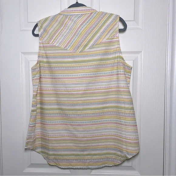 ARIAT Multicolor Striped Sleeveless Button-Down Shirt Size XL - Picture 12 of 12